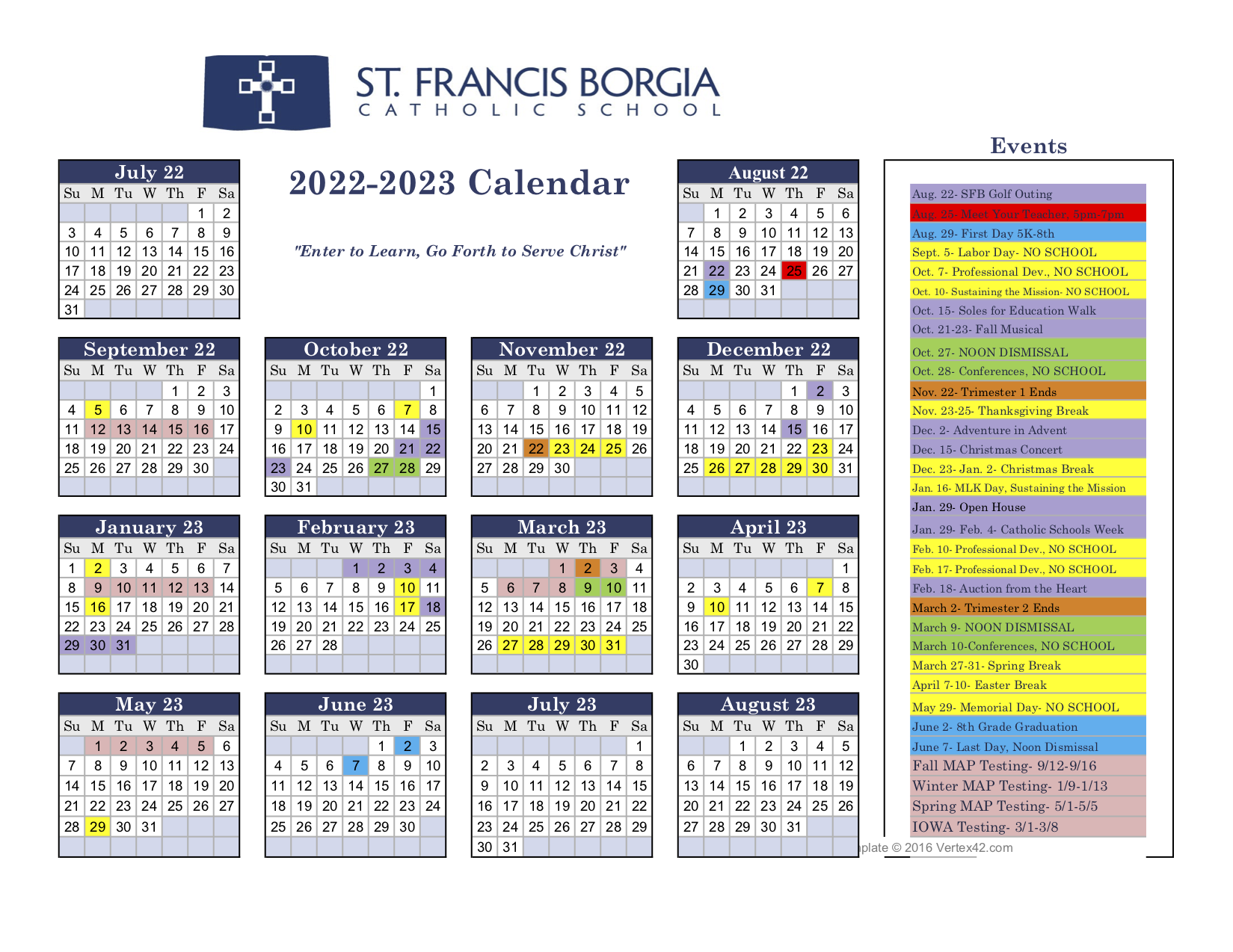 St Francis Calendar 202425 Becca Carmine